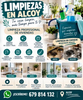 SERVICIO DE LIMPIEZA DE VIVIENDAS EN ALCOY.