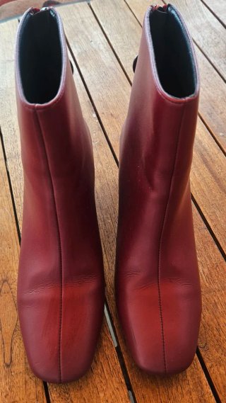 Botines burdeos tacón cuadrado