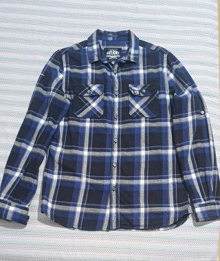Camisa de cuadros Superdry azul y negra
