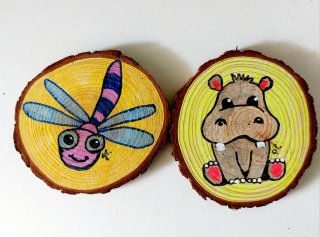 Quadretti in legno con animali dipinti