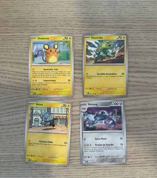 Lote 4 Cartas Pokémon Dedenne, Electrike, Shinx...