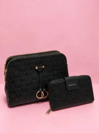 Set de Bolso y Cartera MAXFLY Negro