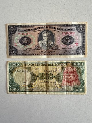 Colección Billetes y Monedas Ecuador