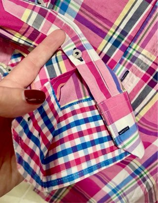 Camisa hombre cuadros rosa La Española