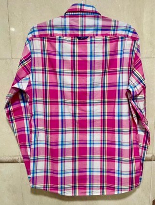 Camisa hombre cuadros rosa La Española
