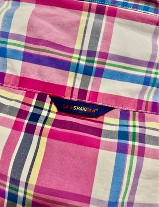 Camisa hombre cuadros rosa La Española