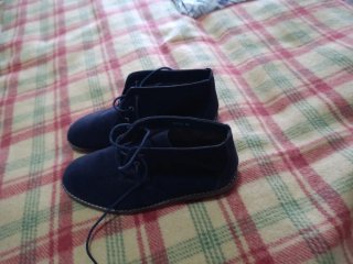 Botines azules de ante