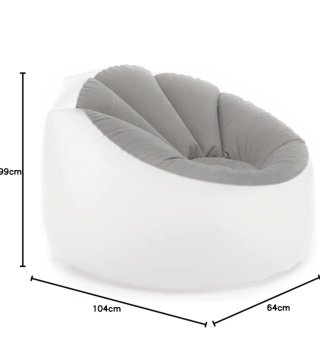 Puff Gonfiabile Esterno Bianco e Grigio