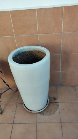 Maceta de Barro Esmaltada Blanca