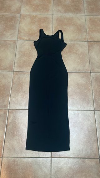 Vestido Negro Espalda Abierta Talla XS