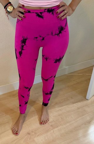 Mallas Deportivas Estampadas Rosa y Negro