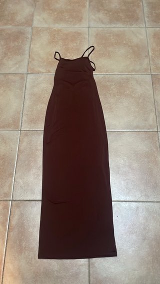 Vestido largo marrón talla XS