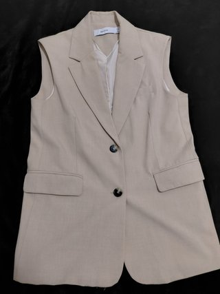 Chaleco Blazer Bershka Beige