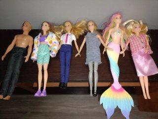 Lote de 6 Muñecos Barbie y Ken.