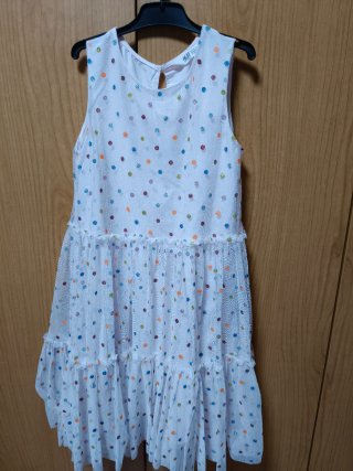 Vestido de Gasa con Topitos Brillantes