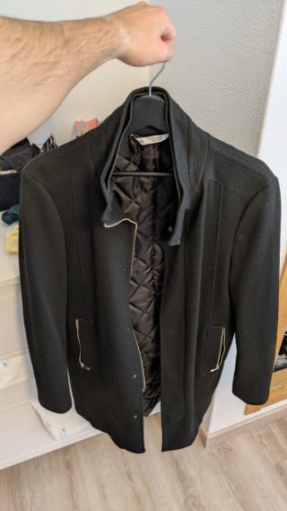 Chaqueta Larga Negra Zara Talla M