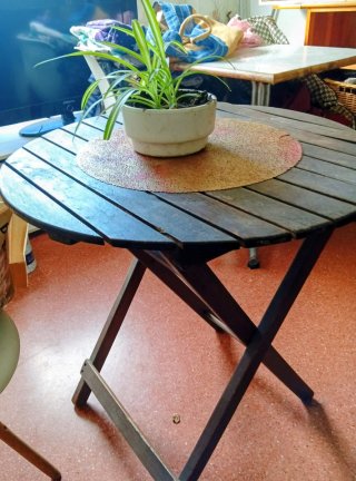 Mesa Redonda de Madera Plegable