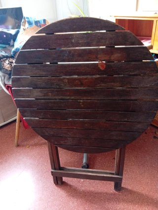 Mesa Redonda de Madera Plegable