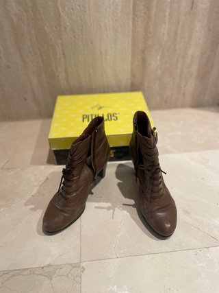 Botines Pitillos Marrones Mujer