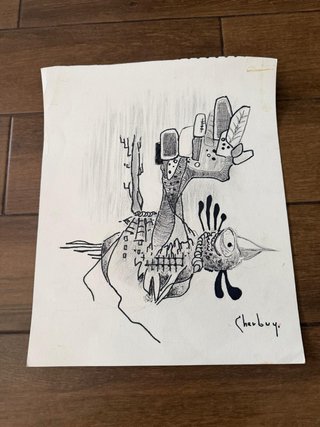 Dibujo original firmado Cherbuy