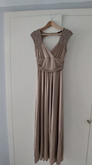 Vestido fiesta largo champagne