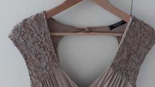 Vestido fiesta largo champagne