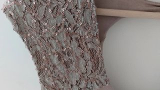 Vestido fiesta largo champagne