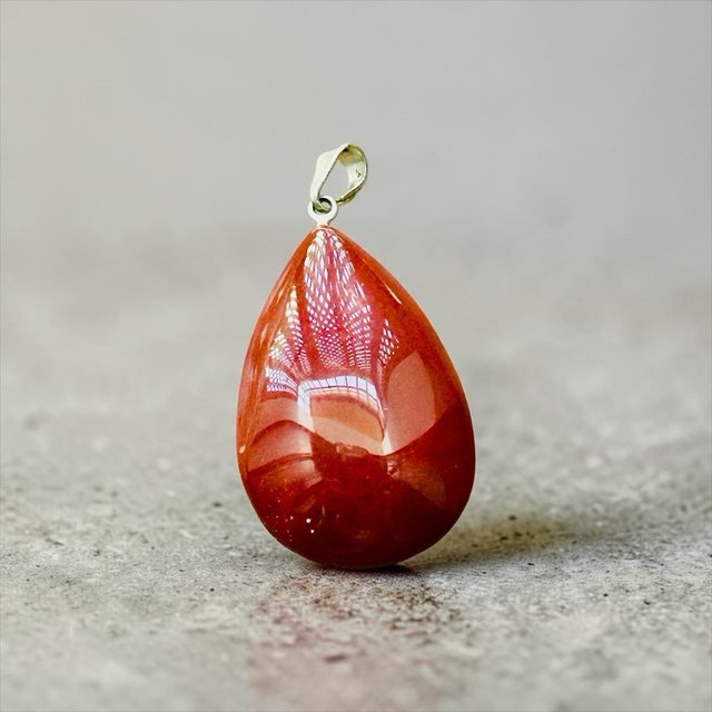 Colgante Cornalina Roja Doble Cara