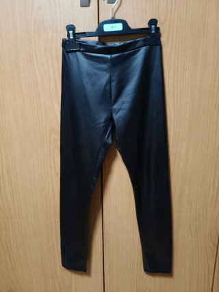 Pantalón Niña Imitación Cuero Negro Talla 10 años