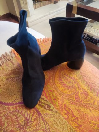 Botines Azules de efecto ante