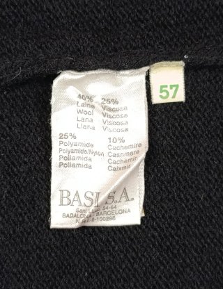 Lacoste Vintage Jersey Negro Mujer Lana Cashmere L