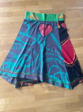 Falda Desigual Multicolor Talla Única