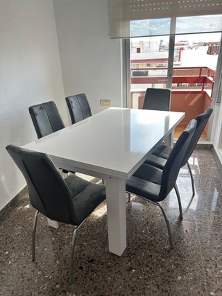 Mesa comedor extensible blanca