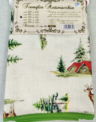 Tovaglia antimacchia 150x180 fantasia montagna
