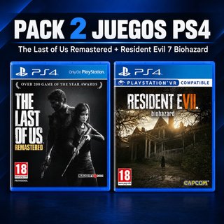 Pack 2 Juegos PS4: The Last of Us + Resident Evil