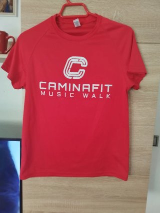 Camiseta Caminafit Music Walk Roja