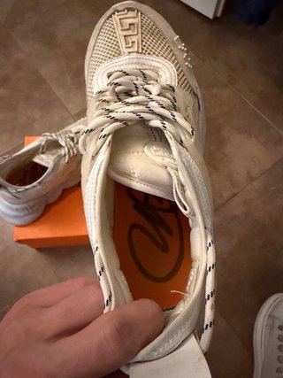 Sneakers Versace Chain Beige/Bianco Taglia 43