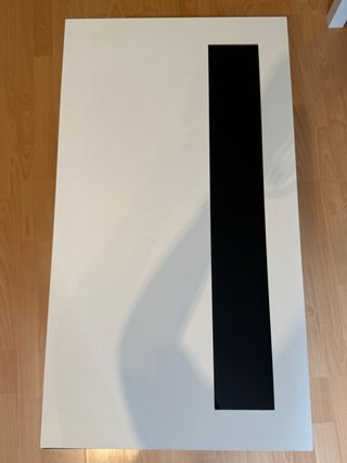 Mesa de centro elevable blanca y cristal negro