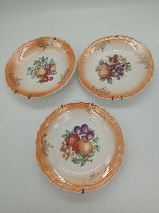 Tris piatti ceramica Laveno numerati 20 cm