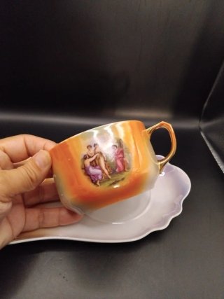 🇪🇦 Juego desayuno porcelana nacarada años 30