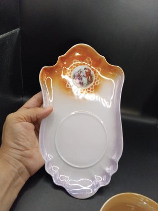 🇪🇦 Juego desayuno porcelana nacarada años 30
