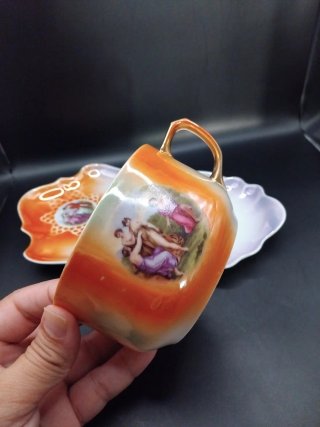 🇪🇦 Juego desayuno porcelana nacarada años 30