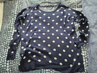 Jersey Oversize Mujer Lunares Azul Blanco