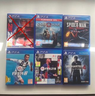 Pacchetto di 6 giochi per PS4, prezzi descrittivi