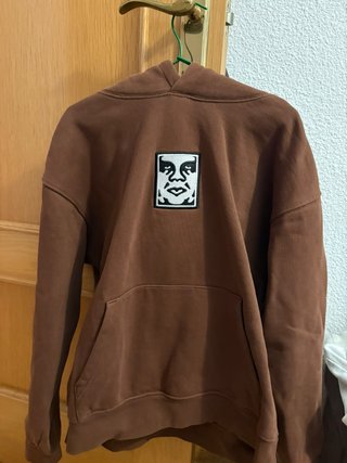 Sudadera Obey con capucha marrón