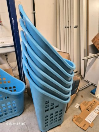 Set di 7 Cestini in Plastica Blu