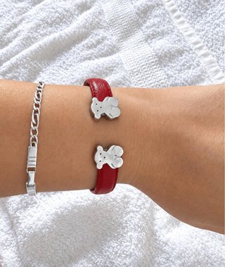 Pulsera Tous Oso Roja y Plata