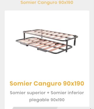 Somier Canguro 90x190 Regalo 1 colcon de 90x190