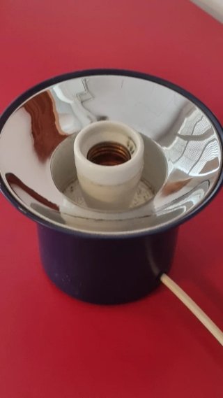 Lámpara Metalarte azul y blanca