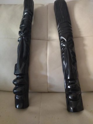 Pareja de Tallas de Madera Decorativas